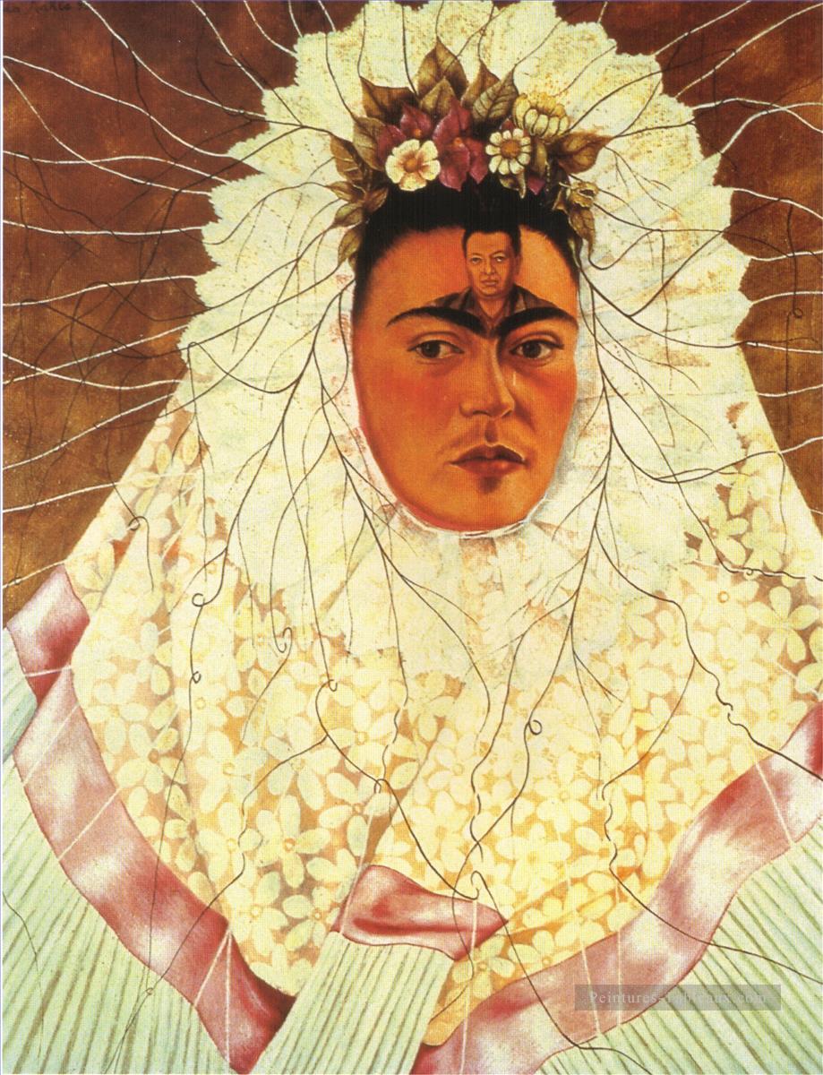 Autoportrait comme un féminisme Tehuana Frida Kahlo Peintures à l'huile